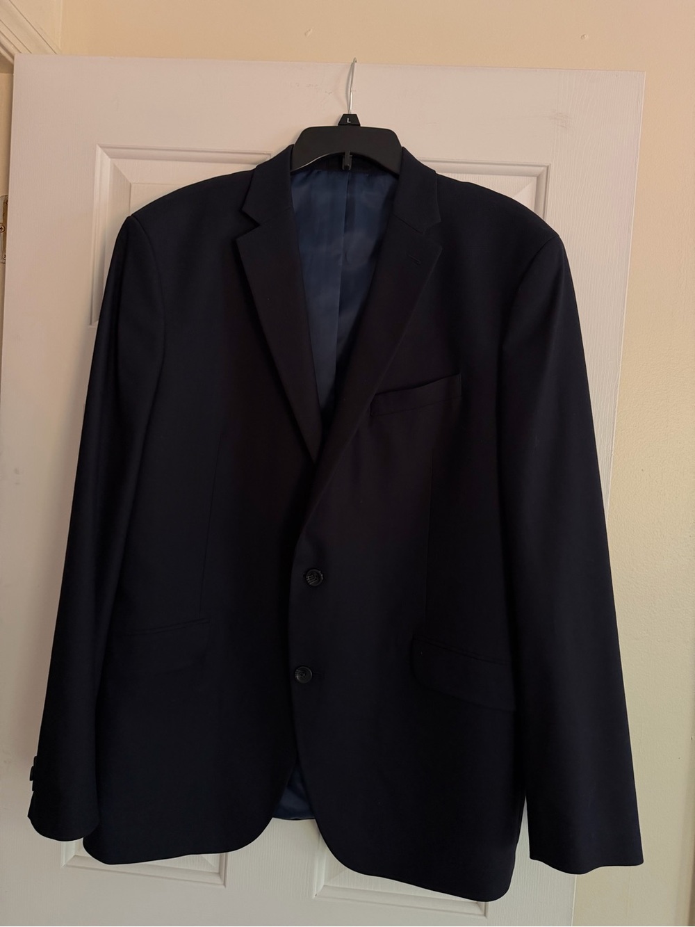 Kenneth Cole Reaction Men's Dark Navy Two-Button Blazer Techni-Cole 46L
